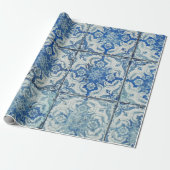 Antiek  Portugees Tiles Pattern - Azulejo Cadeaupapier (Uitgerold)