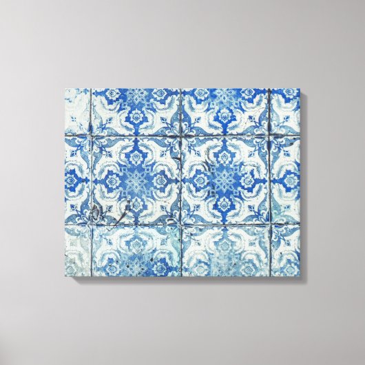 Antiek  Portugees Tiles Pattern - Azulejo Canvas Afdruk (Voorkant)