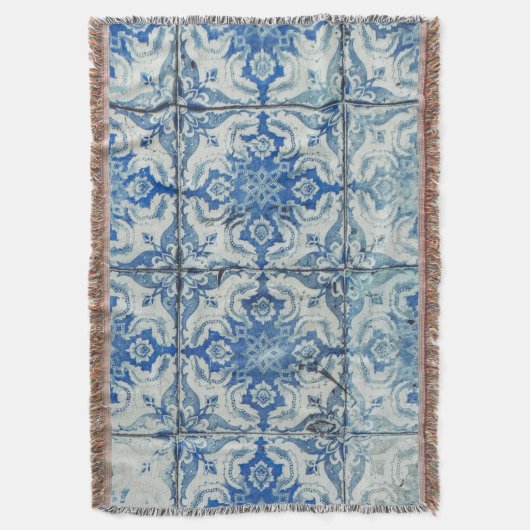 Antiek  Portugees Tiles Pattern - Azulejo Deken (Voorkant Verticaal)