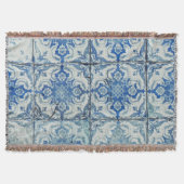 Antiek  Portugees Tiles Pattern - Azulejo Deken (Voorkant)