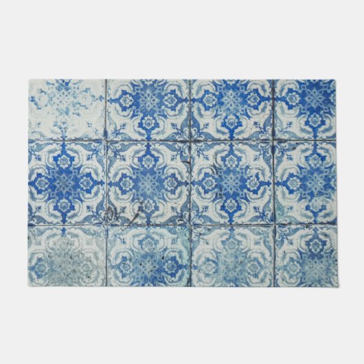 Antiek Portugees Tiles Pattern - Azulejo Deurmat (Voorkant)