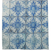 Antiek Portugees Tiles Pattern - Azulejo Douchegordijn (Voorkant)