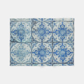 Antiek  Portugees Tiles Pattern - Azulejo Fleece Deken (Voorkant (Horizontaal))