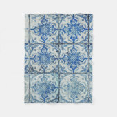 Antiek  Portugees Tiles Pattern - Azulejo Fleece Deken (Voorkant)