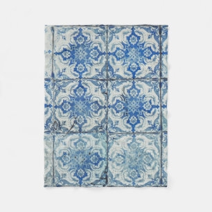 Antiek  Portugees Tiles Pattern - Azulejo Fleece Deken