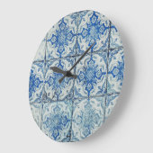 Antiek  Portugees Tiles Pattern - Azulejo Grote Klok (Hoek)