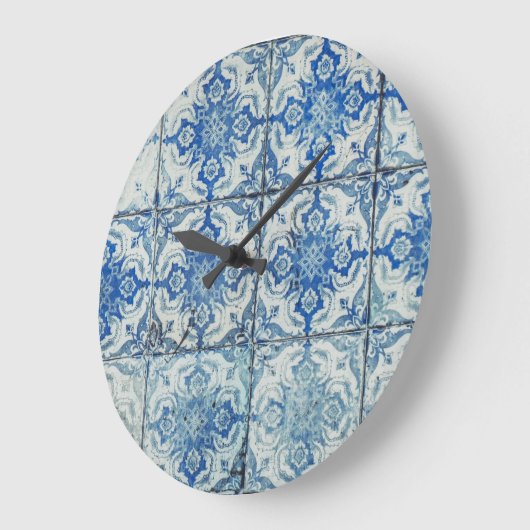 Antiek  Portugees Tiles Pattern - Azulejo Grote Klok (Hoek)