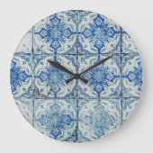 Antiek  Portugees Tiles Pattern - Azulejo Grote Klok (Voorkant)