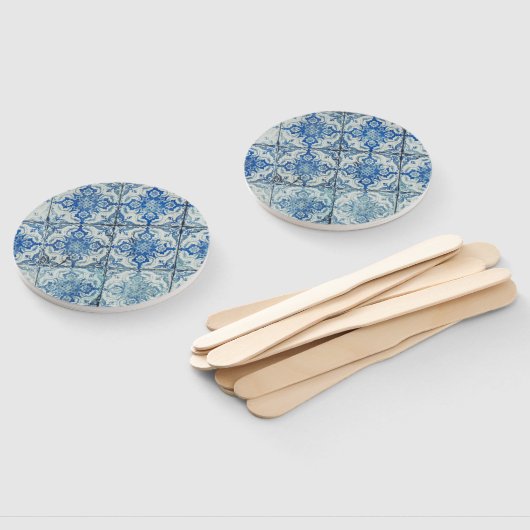 Antiek  Portugees Tiles Pattern - Azulejo Handwaaier (Niet-gemonteerd)