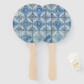 Antiek  Portugees Tiles Pattern - Azulejo Handwaaier (Voorkant en achterkant)