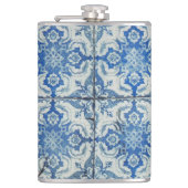 Antiek  Portugees Tiles Pattern - Azulejo Heupfles (Voorkant)