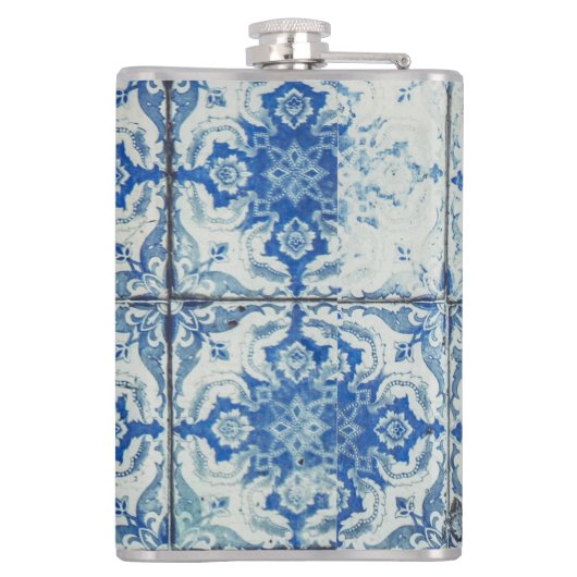 Antiek  Portugees Tiles Pattern - Azulejo Heupfles (Achterkant)