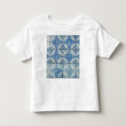 Antiek Portugees Tiles Pattern - Azulejo Kinder Shirts (Voorkant)
