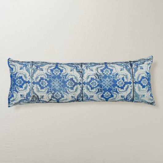 Antiek  Portugees Tiles Pattern - Azulejo Lichaamskussen (Achterkant)