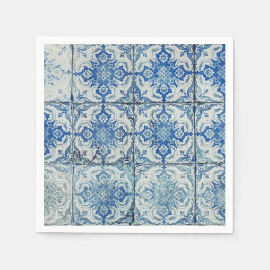 Antiek  Portugees Tiles Pattern - Azulejo Servet (Voorkant)