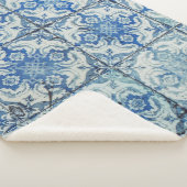 Antiek  Portugees Tiles Pattern - Azulejo Sherpa Deken (3/4)