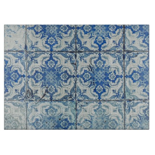 Antiek  Portugees Tiles Pattern - Azulejo Snijplank (Voorkant)