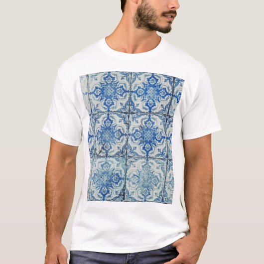 Antiek  Portugees Tiles Pattern - Azulejo T-shirt (Voorkant)