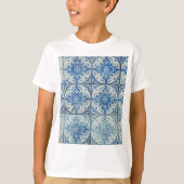 Antiek Portugees Tiles Pattern - Azulejo T-shirt (Voorkant)