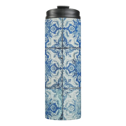 Antiek  Portugees Tiles Pattern - Azulejo Thermosbeker (Voorkant)