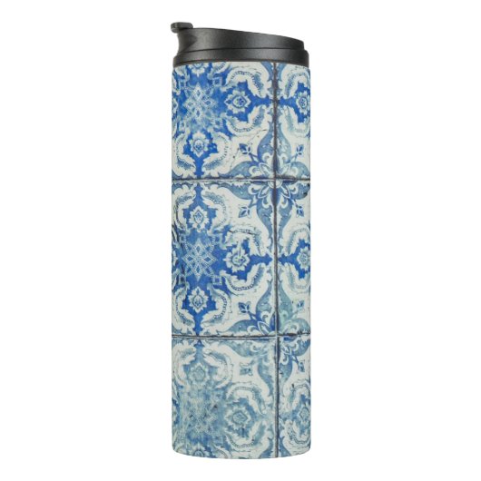 Antiek  Portugees Tiles Pattern - Azulejo Thermosbeker (Geroteerd rechts)