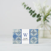 Antiek  Portugees Tiles Pattern - Azulejo Visitekaartje (Staand voorkant)