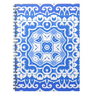 Antiek portugese azulejo-keramiek. naadloos notitieboek