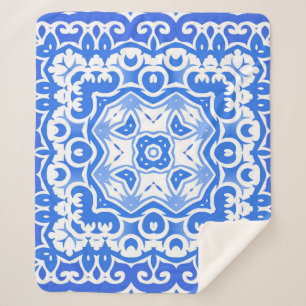 Antiek portugese azulejo-keramiek. naadloos sherpa deken