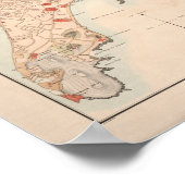 Antiek Portugese kaart van Macau 1889 Poster (Hoek)