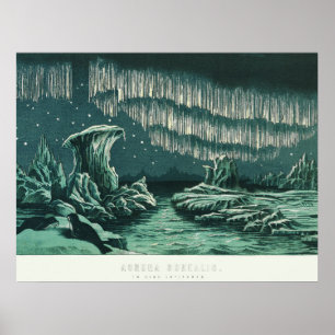 Antiek Poster Aurora Borealis
