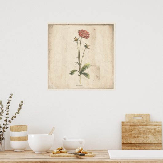 Antiek Poster speldenkussen (Keuken)