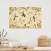 Antiek Poster van de botanische en de Floral (Keuken)