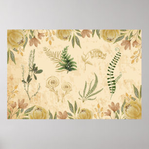 Antiek Poster van de botanische en de Floral