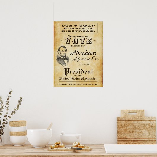 Antiek Poster van de Campagne Abraham Lincoln (Keuken)