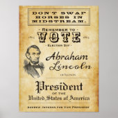 Antiek Poster van de Campagne Abraham Lincoln (Voorkant)