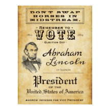  Antiek Poster van de Campagne Abraham Lincoln