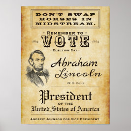 Antiek Poster van de Campagne Abraham Lincoln