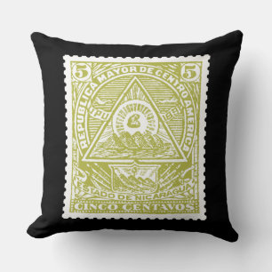 Antiek postzegel guatamala all seeing eye kussen