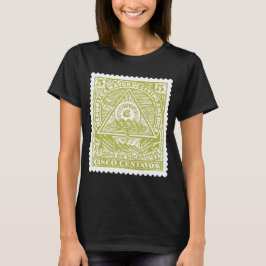 Antiek postzegel guatamala all seeing eye t-shirt