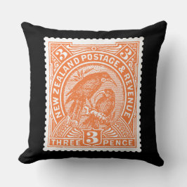 Antiek postzegel Nieuw-Zeelands Vogels Sinaasappel Kussen