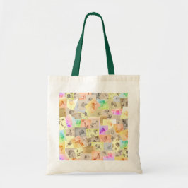 Antiek potloodstudies kleurrijk tote bag