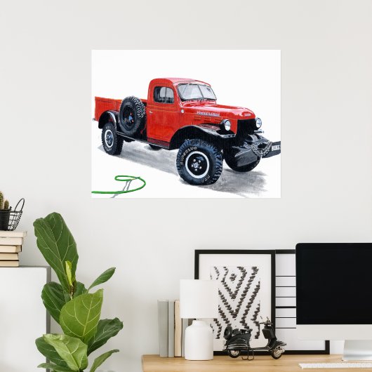 Antiek Power Wagon Truck Print (Thuiskantoor)