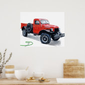 Antiek Power Wagon Truck Print (Keuken)