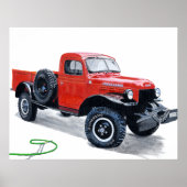 Antiek Power Wagon Truck Print (Voorkant)