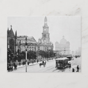 Antiek print George St Sydney Australië c1898 Briefkaart