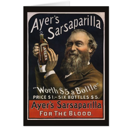 Antiek Productlabel, Ayer's Sarsaparilla Drank (Voorkant)