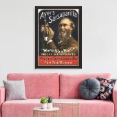 Antiek Productlabel, Ayer's Sarsaparilla Drank Canvas Afdruk (Insitu (Woonkamer))