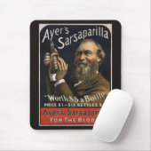 Antiek Productlabel, Ayer's Sarsaparilla Drank Muismat (Met muis)