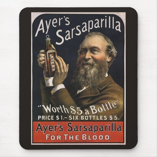 Antiek Productlabel, Ayer's Sarsaparilla Drank Muismat (Voorkant)