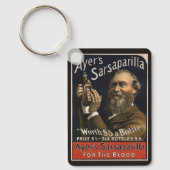 Antiek productlabel, Ayer's Sarsaparilla-drank Sleutelhanger (Voorkant)